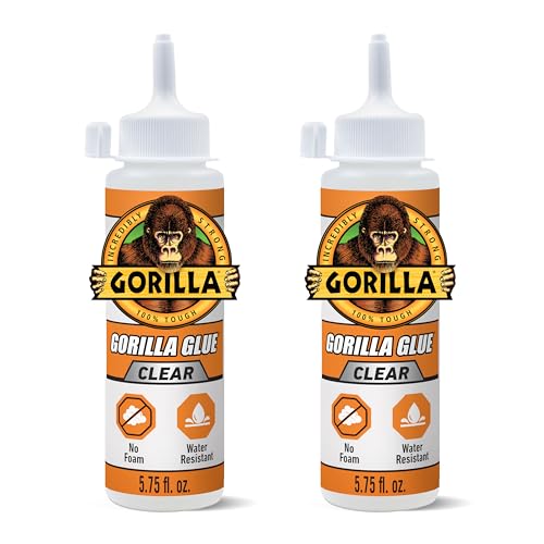 Gorilla Clear Glue, 5.75 Ounce Bottle (Pack of 2) - Crystal Clear, All Purpose, and Water Resistant - size: 2 - Pack, style: 5.75 Ounce