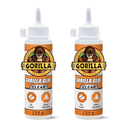 Gorilla Clear Glue, 5.75 Ounce Bottle (Pack of 2) - Crystal Clear, All Purpose, and Water Resistant - size: 2 - Pack, style: 5.75 Ounce
