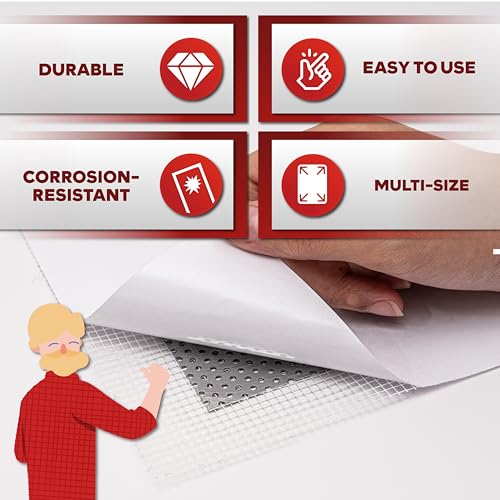 XFasten Drywall Repair Kit 12-Pack 4/6/8 Inch Aluminum Dry Wall Repair Patch Kit, Wall Patch Kit for Holes Drywall, Sheetrock Repair Kit, Ceiling Mesh Self-Adhesive Drywall Hole Repair Kit