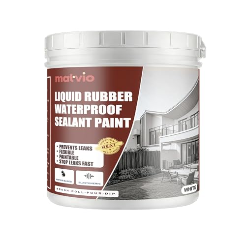White RV Roof Coating - Solar Reflective Liquid Rubber Waterproof Sealant - UV & Heat Resistant Protective Paint for Camper, Trailer & Metal Roofs - Cool Roof Elastomeric Membrane - 1 Quart - color: WHITE
