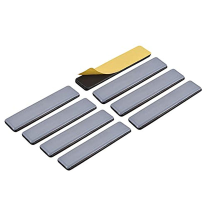 METALLIXITY PTFE Furniture Slider Gliders (100x25mm) 8Pcs, Rectangle Self-Adhesive Floor Protector Pads - for Furniture Carpets - size: 100x25mm
