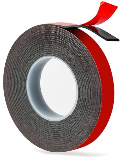 VHB Double Sided Tape, Thin Double Sided Mounting Tape, 2cm × 4.7m Black Adhesive Tapes, Heavy Duty Waterproof High Temperature Resistant for LED Strips, Car Decor, Home Office - size: 2cm*4.7m
