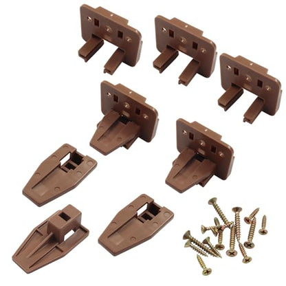 Waziaqoc 5 Set Brown Plastic Replacement Drawer Guides, Slides Drawer Replacement Part Guides, for Dresser and Nightstand Drawer Repair with Kenlin Rite Trak 1 System