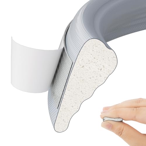ESUFEIR 2pcs×196" Wedge Sliding Window Weather Stripping Door Gap Filler,Adhesive Window Insulation for Winter Door Seal Strip,Soundproof Foam Tape for Frame,Gray - color: Gray, size: 2pcs×196"