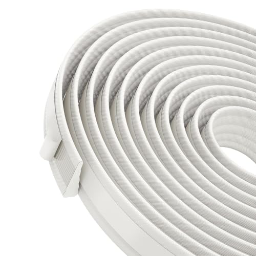 QDiShi 196" Wedge-Shape Weather Stripping Door Seal Weatherproof Foam Seals Self Adhesive Insulation Anti-Collision Strip Soundproofing Frame Insulation Tape Fits 0.13-0.31" Gaps(White) - color: White