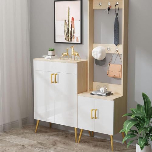 Goldenwarm 5 Pack 6-1/4 inch Gold Cabinet Pulls Brushed Brass Drawer Handles Modern Square Stainless Steel Hardware Pull for Kitchen Cupboard Dresser - color: Gold, size: 6 1/4 Inch Hole Center
