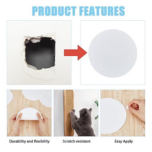 SUPERFINDINGS 8Pcs Plastic Flat Blank Wall Hole Cover Sheets with 60PCS Plastic Stickers 5.98inch PVC Material Dustproof Cover Plate Flat Round Frosted Blank Plate for Wall Plasterboard Hole Covering