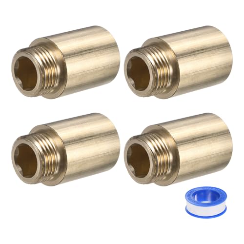 M METERXITY Shower Head Extension Arm, Brass G1/2 Male to Female Extension Pipe Fitting Adapter with PTFE Thread Seal Tape for Shower/Faucet, Pipe Plumbing Coupler 1.57"/40mm 3-Pack - size: 1.57"/40mm