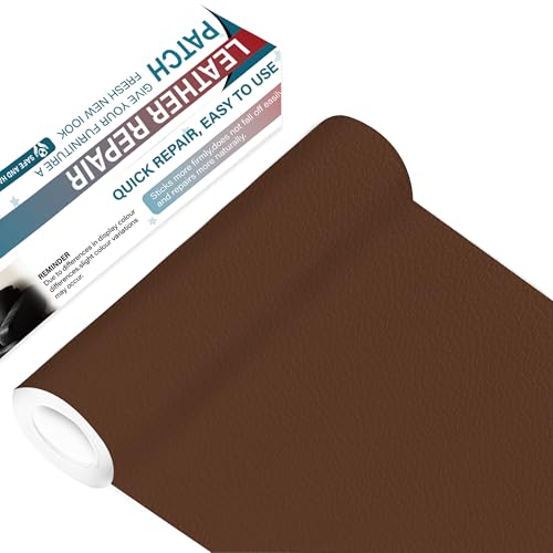 Leather Repair Patch Tape,16x63 inch Self Adhesive Leather Patches for Furniture,Vinyl Repair Kit for Couches,Car Seats,Sofas,Office Chairs,Light Brown - color: Light brown, size: 16*63inch