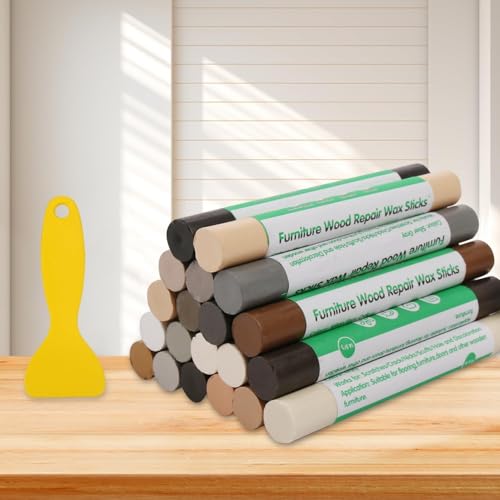 Furniture Markers Touch Up, 20 Colors Wood Filler Sticks, Wood Wax Crayons for Repairing Scratches, Scuffs, Cracks, Holes on Furniture, Floors, Cabinets, Tables, and Doors - Common Series - color: Common Series
