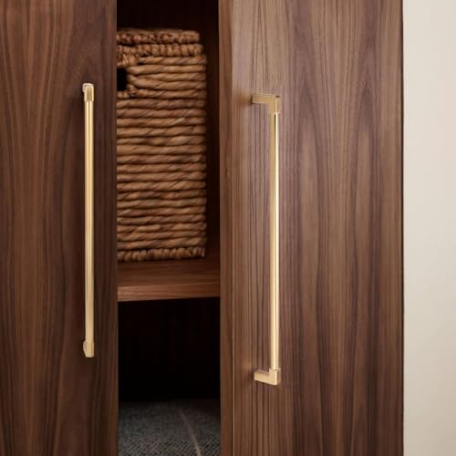 TUNNY 5Pack Classic Solid Cabinet Handles-10.08"/256mm Screw Spacing Champagne Bronze Furniture Hardware Handles for Bathroom Dresser Kitchen Cabinets Bedroom Cabinet Pulls - color: Champagne Bronze, size: 10.08"(256mm) Hole Center - 5Pcs
