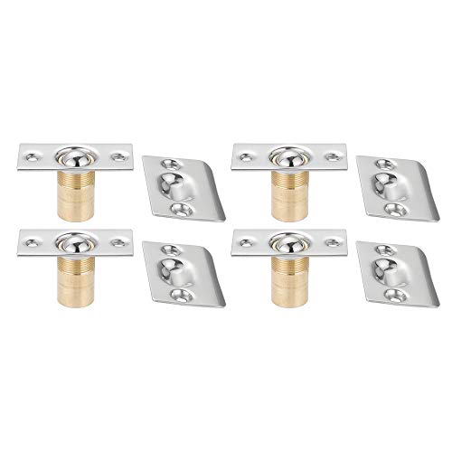 JQK Closet Ball Catch Door Hardware, Stainless Steel Catch Adjustable with Strike Plate, Chrome Finish 4 Pack, HBC100-CH-P4 - color: Chrome, size: 4 Pack