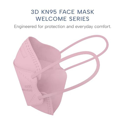 Well Before Welcome Series 3D KN95 Face Mask, Regular, Pack of 50 - color: Pink