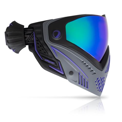 Maddog Dye i5 Thermal Anti-Fog Paintball Airsoft Mask Goggle System Combo with Microfiber Bag | Safety Certified Protection - color: Barney