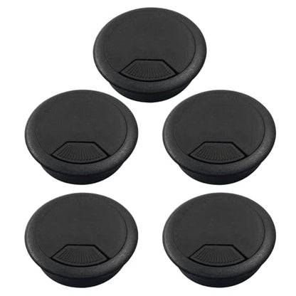 Bivethoi 5pcs 2 inch Desk Wire Cord Cable Grommets Hole Cover for Office PC Desk Cable Cord Organizer Plastic Cover Black(U Shape) - size: 2 inch(U shape)