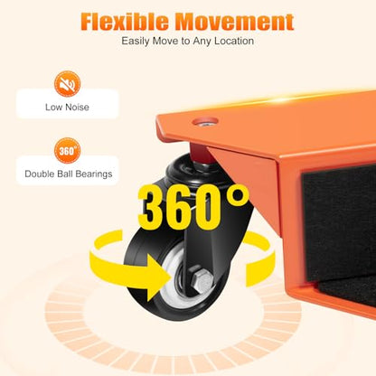 Furniture Dolly 1433 LBS Heavy Duty Furniture Movers with 3 Wheels 360 Ratating Desk Cabinet Corner Mover Dolly Furniture Lift Mover Tool for Cabinets, Refrigerators, Desks (Set of 4)