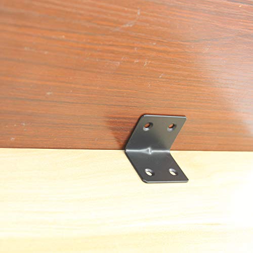Heavy Duty Stainless Steel Corner Bracket,ULIFESTAR L Shaped Shelf Bracket 90 Degree Corner Brace Large Joint Right Angle L Bracket for Furniture Wood Cabinets Shelves 8 Pack Black(38x30x30mm) - size: 38*30*30mm 4 Screw Holes