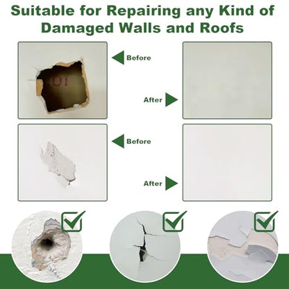 Drywall Repair Kit, 11 Pcs Drywall Patch, Dry Wall Web Repair Patch Kits for Holes, Plaster Sheetrock Repair Patching Kit with Scraper and Sandpaper
