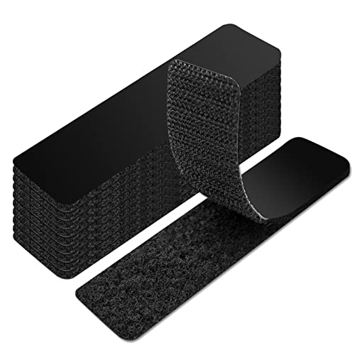 Art3d 16 Sets Hook and Loop Tape Sticky Back,1 in.x 4 in. Double-Sided Command Adhesive Strip Heavy Duty - color: Black, size: 4 x 1 Inch (Pack of 16)