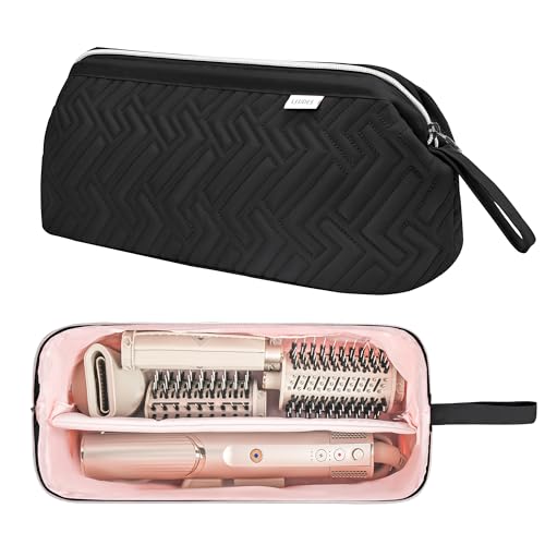 Leudes Hair Tools Travel Bag for Shark Flexstyle Carrying Case Portable Shark Hair Air Wrap Dryer Case Waterproof Dustproof Flat Curling Iron Travel Organizer (Black) - color: Black, size: 467.17 cubic inches