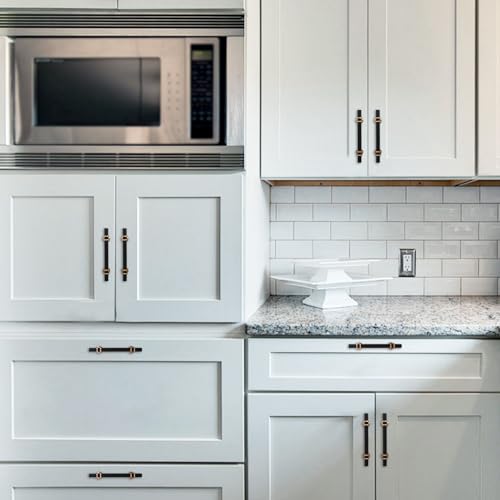 10 Pack 5 Inch Cabinet Pulls knurled Matte Black and Champagne Bronze Kitchen Cabinet Handles Aluminum and Zinc Alloy Drawer Pulls Solid Cabinet Hardware - color: Black and Champagne Knurled, size: 5'' Hole Center(128mm)