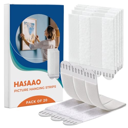 Large Picture Hanging Strips Heavy Duty - 40x Strips(20 Pairs), Wall Hanging Advesive Strips for Damage-Free Picture Hanger, Mounting of Photos, Frames, and Wall Décor - style: X-Large 20 Pairs
