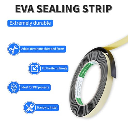 1 Rolls Weather Stripping Door Seal, 5m/16.4Ft L x 15mm W x 1mm T Sealing Foam Tape for Doors Window Automobile, Shockproof Soundproof High Density Adhesive Foam Tape - size: 1pcs 1mm×15mm×16.4Ft(T×W×H)