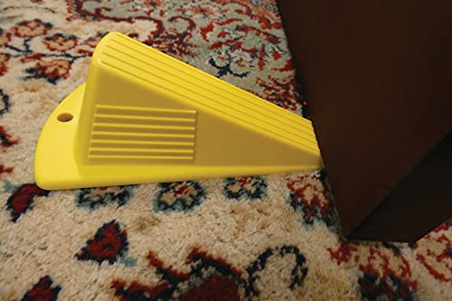 Shepherd Jumbo Rubber Door Wedge Stopper 3.5", Heavy Duty Non-Slip Door Stop for Home, Office & Industrial Use, Yellow - color: Yellow