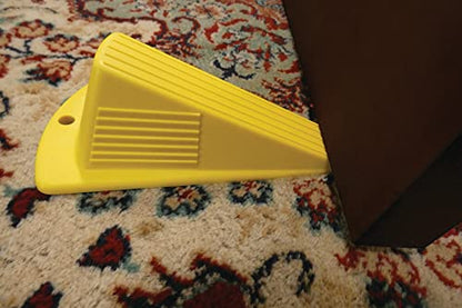Shepherd Jumbo Rubber Door Wedge Stopper 3.5", Heavy Duty Non-Slip Door Stop for Home, Office & Industrial Use, Yellow - color: Yellow
