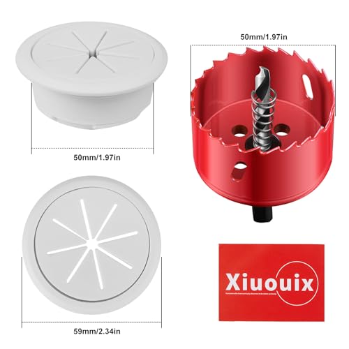 TV Cable Hider for Wall-Mounted TVs, Kit Includes 4 Through Holes and 1 Hole Saw Drill Attachment, Easy Install (White)