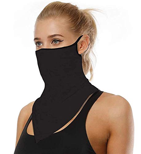 Kyerivs Face Mask Reusable Washable Cloth Bandanas Women Men Neck Gaiter Cover Ear Loops - color: Black01