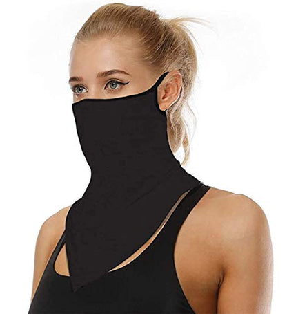 Kyerivs Face Mask Reusable Washable Cloth Bandanas Women Men Neck Gaiter Cover Ear Loops - color: Black01