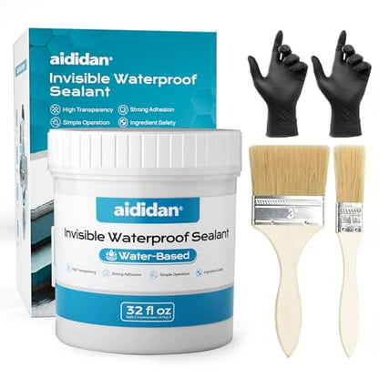 Transparent Waterproof Coating, Indoor & Outdoor Sealant, Invisible Waterproof Agent, Water-Based Clear Sealant for Roofs, Walls, Bathroom, Kitchen, Garden, Invisible Leak Repair Coating (32 floz) - style: 32 floz