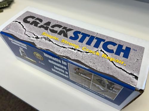 CrackStitch 15pk Concrete Crack Repair Kit|DIY Foundation Crack Repair|Basements, Garages, Pools, Floors, Wall & Block|Carbon Fiber/Kevlar Concrete Reinforcement