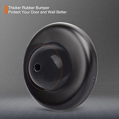 2 Pack Convex Wall Door Bumper Stop Black – 2-1/2” Outside Diameter Stainless Steel Cover with Bigger 1-1/4” Black Rubber Bumper – Easy to Install with Screw - color: Convex-Black, size: 2 Pack