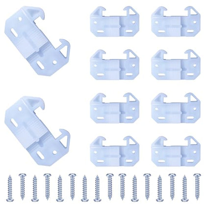 AceOrbit 10 Pack White Drawer Guides for Old Drawers Plastic Replacement Guides Brackets with Screws Drawer Track Parts Adjustable 1" to 1-1/2" x 5/16" for Furniture, Dressers