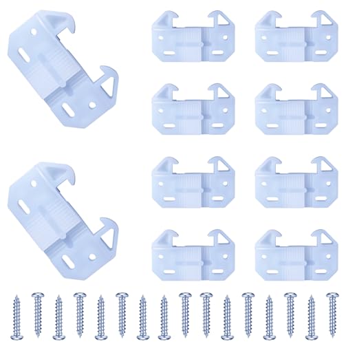 AceOrbit 10 Pack White Drawer Guides for Old Drawers Plastic Replacement Guides Brackets with Screws Drawer Track Parts Adjustable 1" to 1-1/2" x 5/16" for Furniture, Dressers