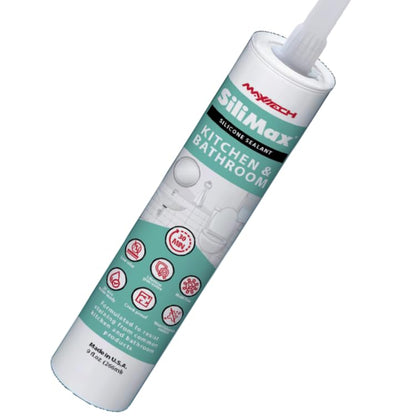 Kitchen & Bathroom Silicone Caulk– Clear Silicone Sealant Waterproof for Sinks, Tubs, Shower Seal & Toilet Seal – Crack-Proof, Quick-Dry Formula Silicone Caulking, 9.5 oz (1 Pack, 1, Count) - style: 1 Pack
