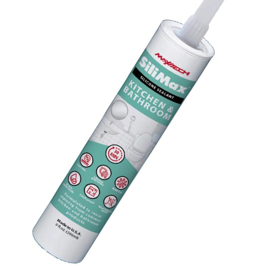 Kitchen & Bathroom Silicone Caulk– Clear Silicone Sealant Waterproof for Sinks, Tubs, Shower Seal & Toilet Seal – Crack-Proof, Quick-Dry Formula Silicone Caulking, 9.5 oz (1 Pack, 1, Count) - style: 1 Pack