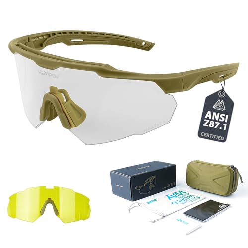 Shooting Glasses Anti Fog with High Definition Lenses, ANSI Z87+ Certified Tactical Safety Glasses for Men Women - color: D2-clear / Yellow