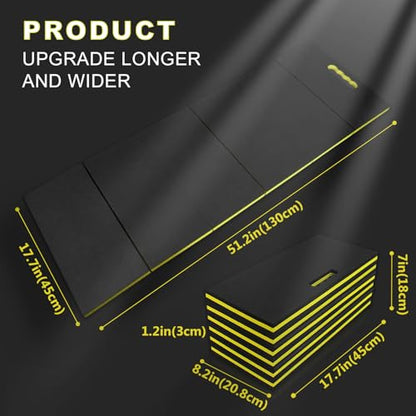 51.2×17.7inch Mechanic Mat, Foldable EVA Garage Kneeling Pad for Working Under Car , Magnetic Creeper Tool Mat with Handle, Waterproof Floor Mat for Garage, Mechanic Shop, Work Bench, Gym, Camping