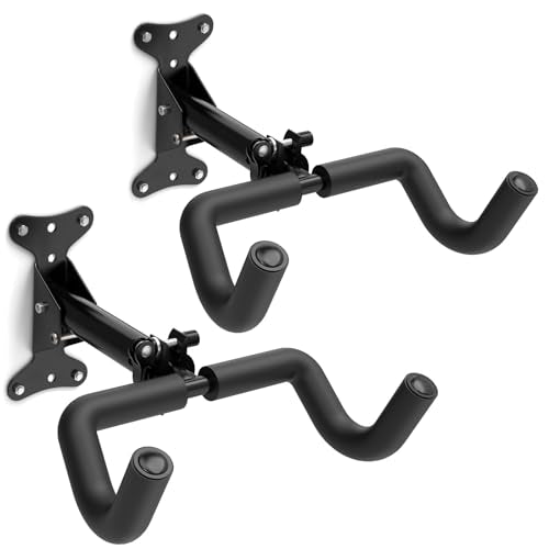 Housolution Bike Wall Mount - [2 Pack] EVA Foam Padded up to 48.5 lbs, Carbon Steel, Valve Mechanism, Heavy-Duty Adjustable Bike Wall Hanger for Road, Mountain and Hybrid Bikes, Garage & Apartment - size: 2 pack