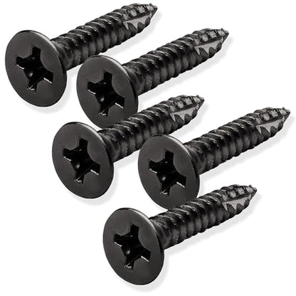 Cauldham Oil Rubbed Bronze Wood Screws #9 x 1 Inch for Door Hinges - 25 Pack - color: Oil Rubbed Bronze