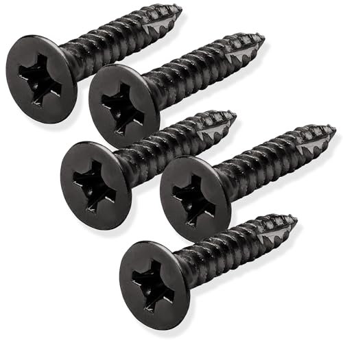 Cauldham Oil Rubbed Bronze Wood Screws #9 x 1 Inch for Door Hinges - 25 Pack - color: Oil Rubbed Bronze
