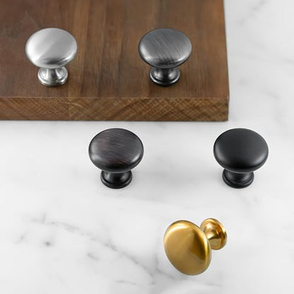 HESTIA HARDWARE 10 Pack | Antique Pewter Cabinet Pulls and Knobs | 1.15 Inch (29mm) Round Silver Knobs for Cabinets and Bathroom Drawers (Z5.10.B) - color: Antique Silver