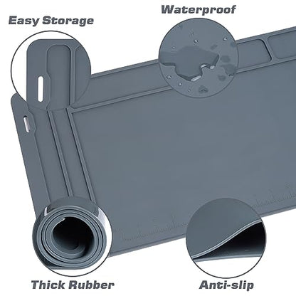 CKPART Rifle Gun Cleaning Mat, Anti-Slip Rubber Tactical Magnetic Mat, Gun Maintenance Mat,Gun Maintenance Mat for Gun Cleaning Kits 36" x 12"