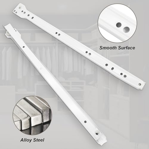 Litoexpe 1 Pair 16 Inch Drawer Slides Kit with Screws, Bottom Mount Design Drawer Rails with Smooth-Gliding Nylon Wheels - size: 16 Inch