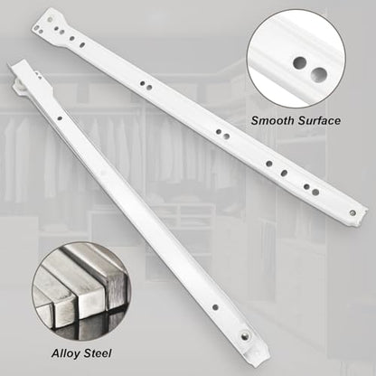 Litoexpe 1 Pair 16 Inch Drawer Slides Kit with Screws, Bottom Mount Design Drawer Rails with Smooth-Gliding Nylon Wheels - size: 16 Inch