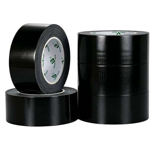 BOMEI PACK 5-Pack Black Duct Tape Heavy Duty - 2 inches x 35 Yds Waterproof No Residue Strong Adhesive Duct Tape Tearable for Indoor Outdoor Use,Multi Purpose Home Repair - color: black