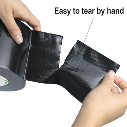 BOMEI PACK Black Sticky Duct Tape Heavy Duty Strong Industrial Color Duct Tape 3.6inch x 72yds for Packing and Repairing 1Pack - color: Black